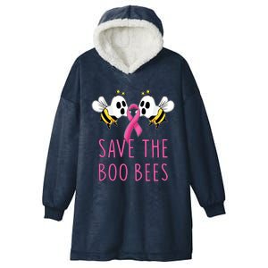 Save The Boo Bees Breast Cancer Awareness Boo Bees Halloween Cute Gift Hooded Wearable Blanket