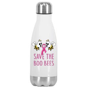 Save The Boo Bees Breast Cancer Awareness Boo Bees Halloween Cute Gift Stainless Steel Insulated Water Bottle