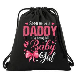 Soon To Be A Daddy Of A Beautiful Baby Gender Reveal Drawstring Bag