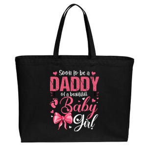 Soon To Be A Daddy Of A Beautiful Baby Gender Reveal Cotton Canvas Jumbo Tote