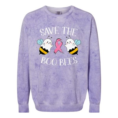 Save The BooBees Lazy Halloween Costume Breast Cancer Colorblast Crewneck Sweatshirt