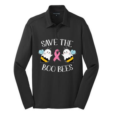 Save The BooBees Lazy Halloween Costume Breast Cancer Silk Touch Performance Long Sleeve Polo