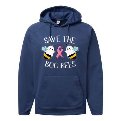 Save The BooBees Lazy Halloween Costume Breast Cancer Performance Fleece Hoodie