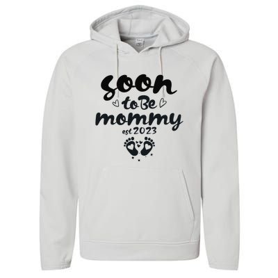 Soon To Be Mommy First Time Mom New Mom Pregnancy Performance Fleece Hoodie