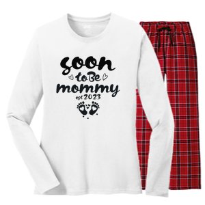 Soon To Be Mommy First Time Mom New Mom Pregnancy Women's Long Sleeve Flannel Pajama Set 