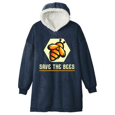 Save The Bees Earth Day Beekeeper Honey Save Our Planet Gift Hooded Wearable Blanket