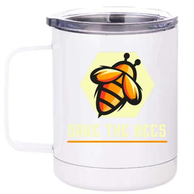 Save The Bees Earth Day Beekeeper Honey Save Our Planet Gift 12 oz Stainless Steel Tumbler Cup