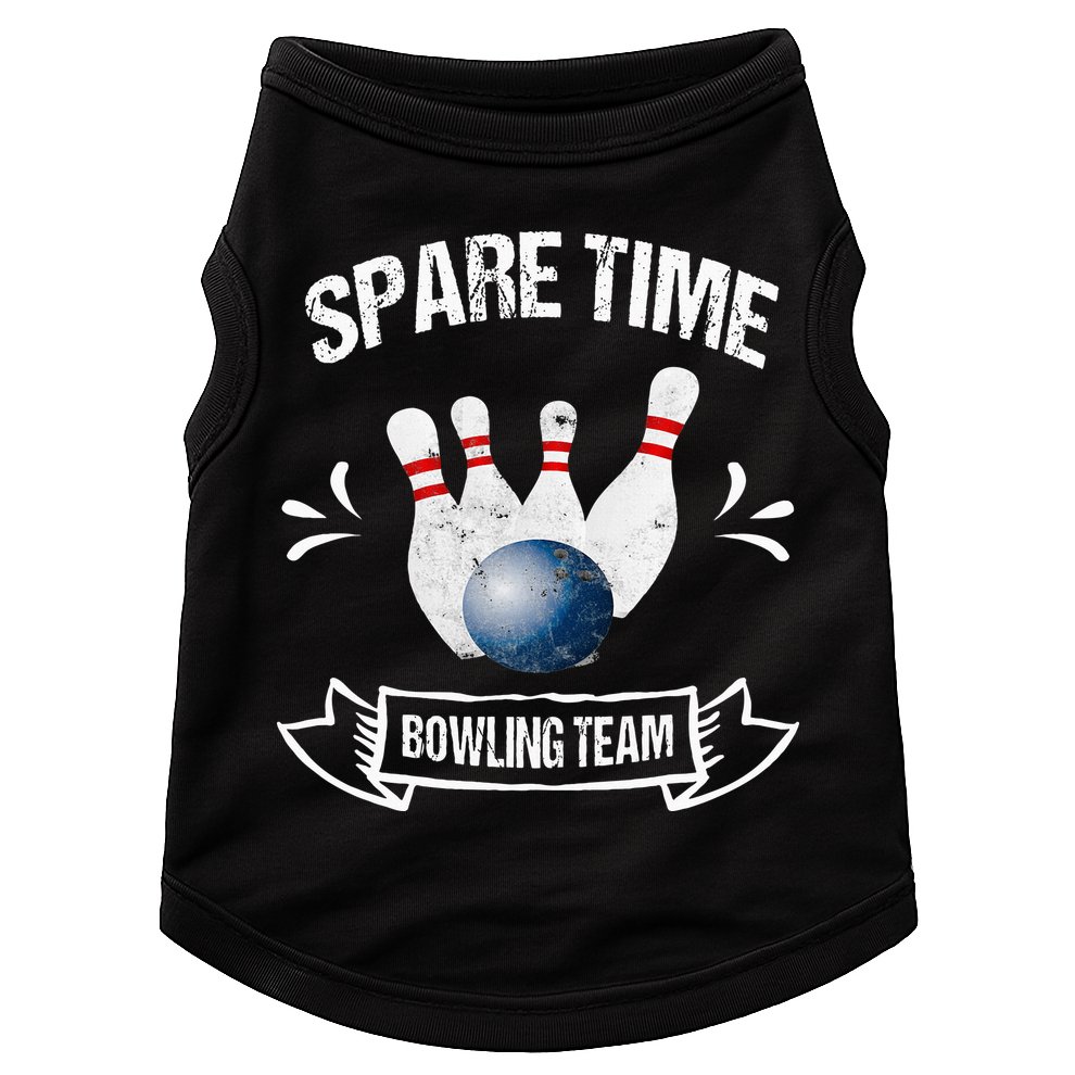 Spare Time Bowling Team Funny Bowling Doggie Tank