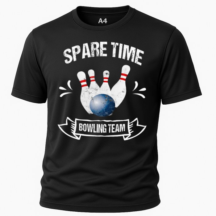 Spare Time Bowling Team Funny Bowling Cooling Performance Crew T-Shirt