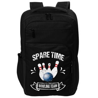 Spare Time Bowling Team Funny Bowling Impact Tech Backpack