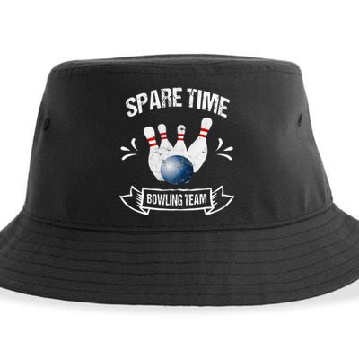 Spare Time Bowling Team Funny Bowling Sustainable Bucket Hat