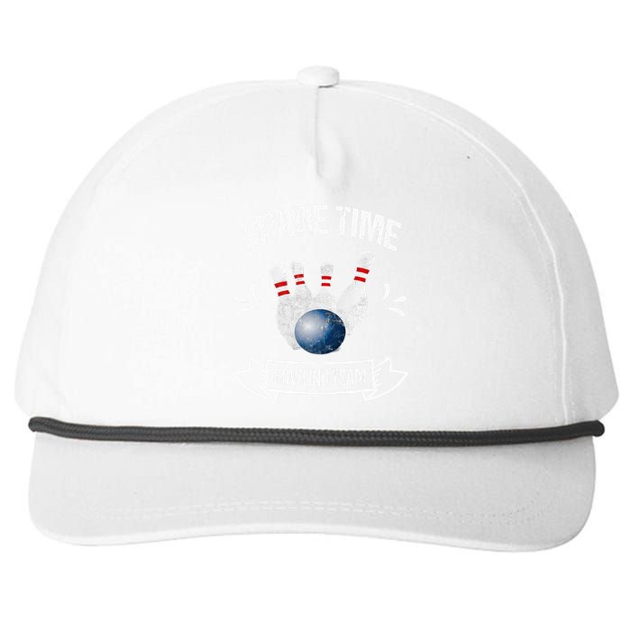 Spare Time Bowling Team Funny Bowling Snapback Five-Panel Rope Hat