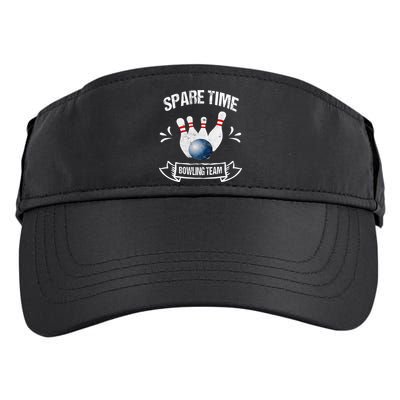 Spare Time Bowling Team Funny Bowling Adult Drive Performance Visor