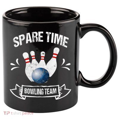 Spare Time Bowling Team Funny Bowling 11oz C Handle Ceramic Mug