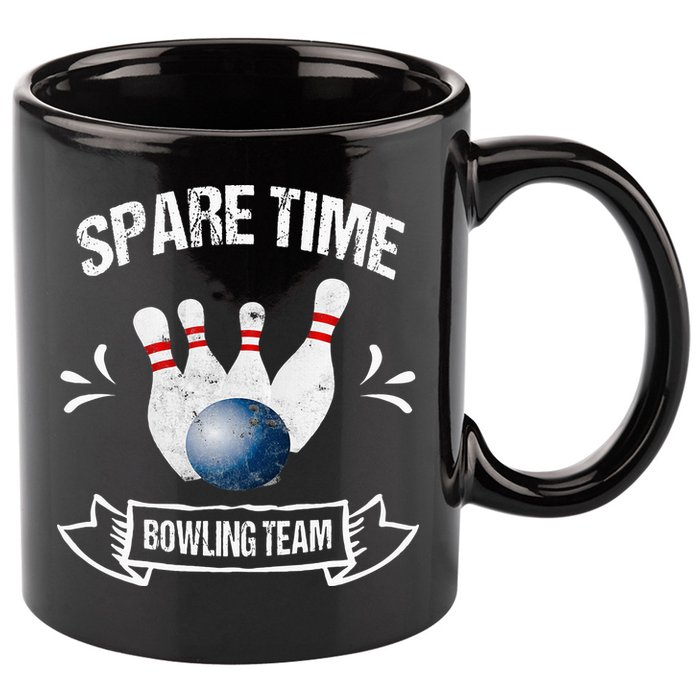 Spare Time Bowling Team Funny Bowling 11oz C Handle Ceramic Mug