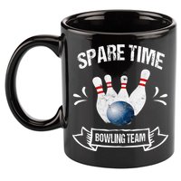Spare Time Bowling Team Funny Bowling 11oz C Handle Ceramic Mug