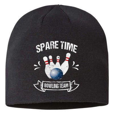 Spare Time Bowling Team Funny Bowling Sustainable Beanie