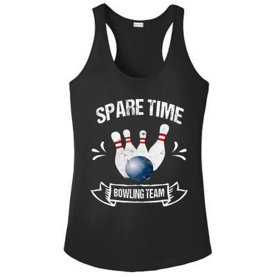 Spare Time Bowling Team Funny Bowling Ladies PosiCharge Competitor Racerback Tank