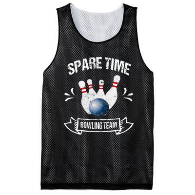 Spare Time Bowling Team Funny Bowling Mesh Reversible Basketball Jersey Tank