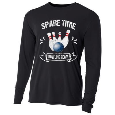 Spare Time Bowling Team Funny Bowling Cooling Performance Long Sleeve Crew