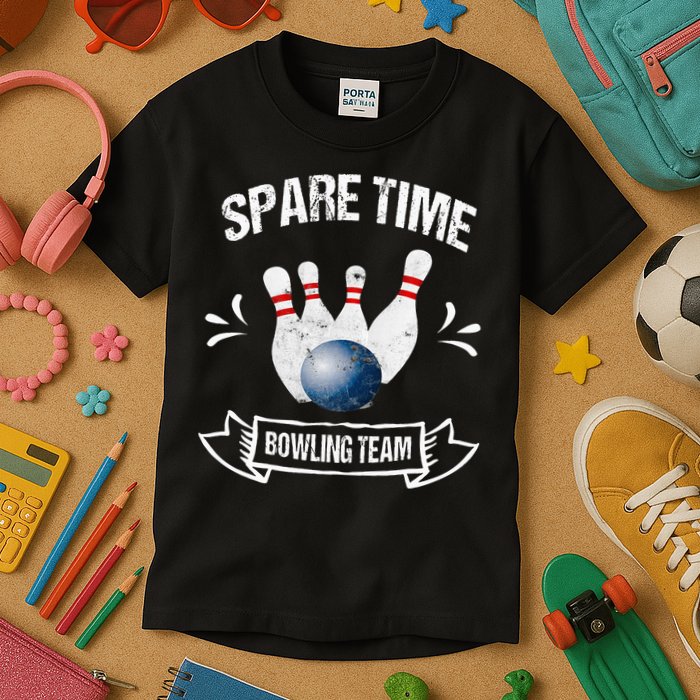 Spare Time Bowling Team Funny Bowling Kids T-Shirt