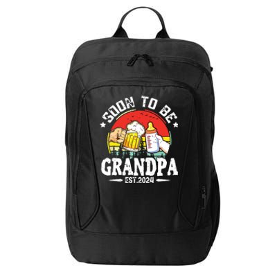 Soon To Be Grandpa 2024 Retro Pregnancy Announcement Dad City Backpack