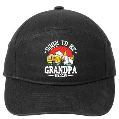 Soon To Be Grandpa 2024 Retro Pregnancy Announcement Dad 7-Panel Snapback Hat