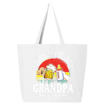 Soon To Be Grandpa 2024 Retro Pregnancy Announcement Dad 25L Jumbo Tote