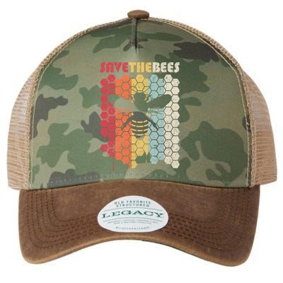 Save The Bees Retro Climate Change Great Gift Legacy Tie Dye Trucker Hat