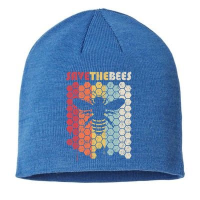 Save The Bees Retro Climate Change Great Gift Sustainable Beanie