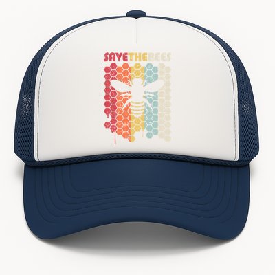 Save The Bees Retro Climate Change Great Gift Trucker Hat