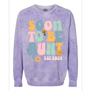 Soon To Be Aunt Est 2024 New Aunt Pregnancy Announcement Colorblast Crewneck Sweatshirt