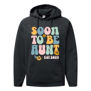 Soon To Be Aunt Est 2024 New Aunt Pregnancy Announcement Performance Fleece Hoodie