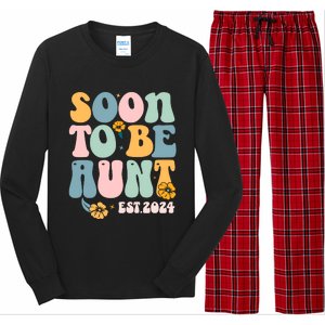 Soon To Be Aunt Est 2024 New Aunt Pregnancy Announcement Long Sleeve Pajama Set