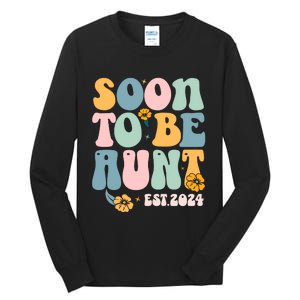 Soon To Be Aunt Est 2024 New Aunt Pregnancy Announcement Tall Long Sleeve T-Shirt