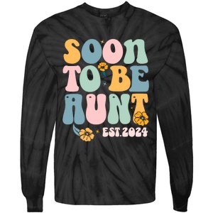 Soon To Be Aunt Est 2024 New Aunt Pregnancy Announcement Tie-Dye Long Sleeve Shirt