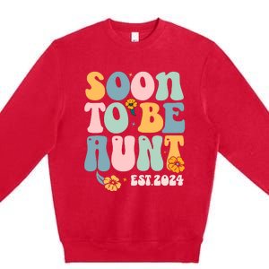 Soon To Be Aunt Est 2024 New Aunt Pregnancy Announcement Premium Crewneck Sweatshirt