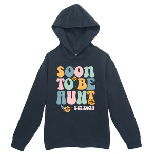 Soon To Be Aunt Est 2024 New Aunt Pregnancy Announcement Urban Pullover Hoodie