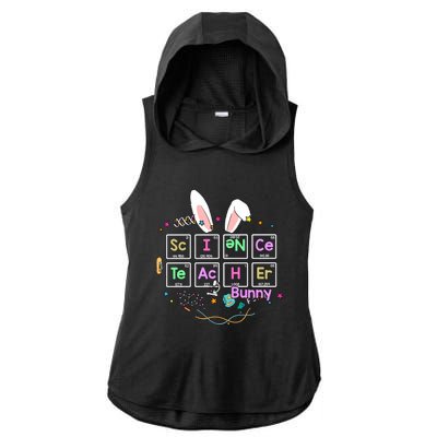 Science Teacher Bunny Periodic Table Chemistry Elements Easter Cute Bunny Ladies PosiCharge Tri-Blend Wicking Draft Hoodie Tank