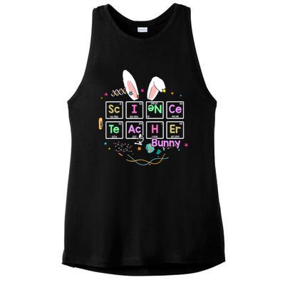 Science Teacher Bunny Periodic Table Chemistry Elements Easter Cute Bunny Ladies PosiCharge Tri-Blend Wicking Tank