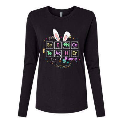 Science Teacher Bunny Periodic Table Chemistry Elements Easter Cute Bunny Womens Cotton Relaxed Long Sleeve T-Shirt