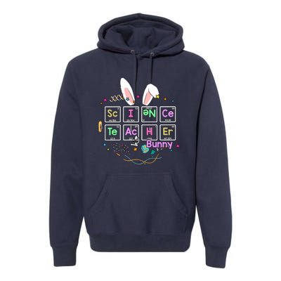 Science Teacher Bunny Periodic Table Chemistry Elements Easter Cute Bunny Premium Hoodie