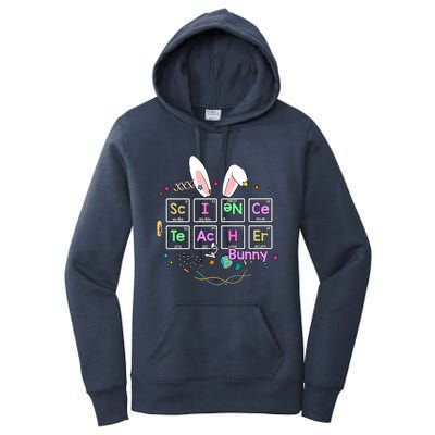 Science Teacher Bunny Periodic Table Chemistry Elements Easter Cute Bunny Women's Pullover Hoodie