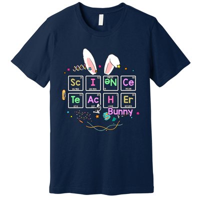 Science Teacher Bunny Periodic Table Chemistry Elements Easter Cute Bunny Premium T-Shirt