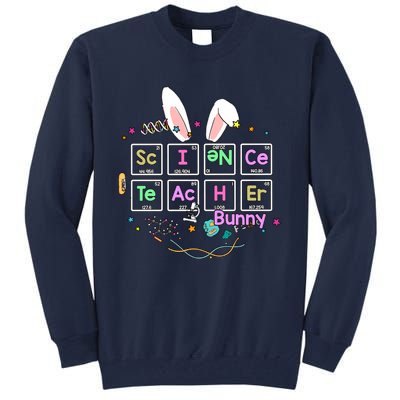 Science Teacher Bunny Periodic Table Chemistry Elements Easter Cute Bunny Tall Sweatshirt