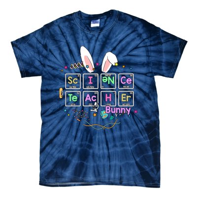 Science Teacher Bunny Periodic Table Chemistry Elements Easter Cute Bunny Tie-Dye T-Shirt