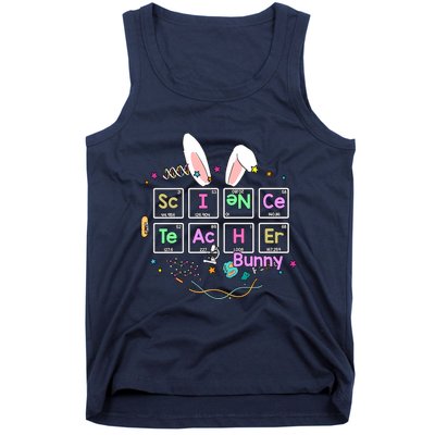 Science Teacher Bunny Periodic Table Chemistry Elements Easter Cute Bunny Tank Top