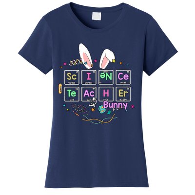 Science Teacher Bunny Periodic Table Chemistry Elements Easter Cute Bunny Women's T-Shirt