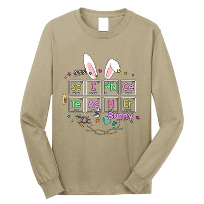 Science Teacher Bunny Periodic Table Chemistry Elements Easter Cute Bunny Long Sleeve Shirt