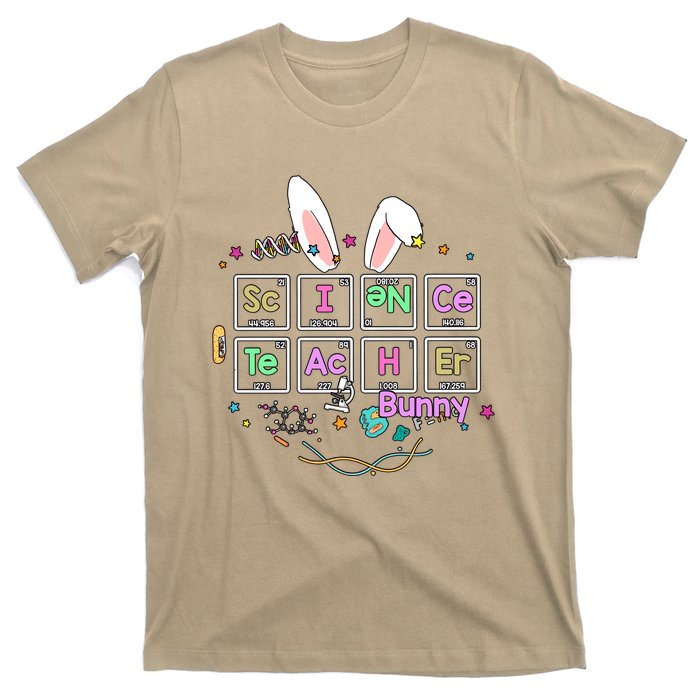 Science Teacher Bunny Periodic Table Chemistry Elements Easter Cute Bunny T-Shirt